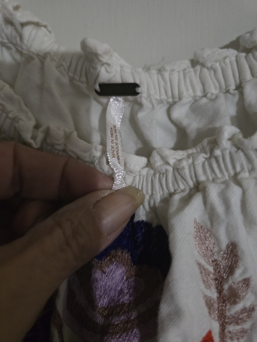 Free People White Mini Dress with Multicolor Floral Embroidery - Picture 2 of 4